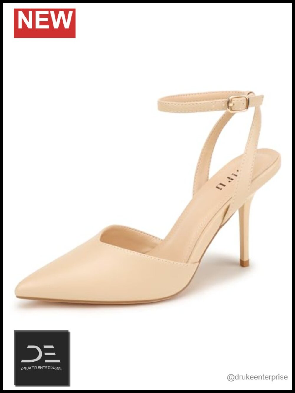 Women's Stiletto Pumps Pointed Toe Adjustable Ankle Strap Closed Toe Heels